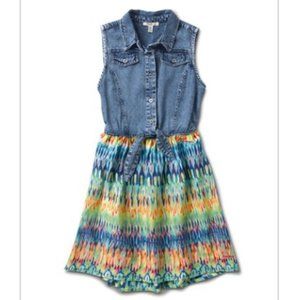 Girls Denim Tie-Dye Dress, 12/14